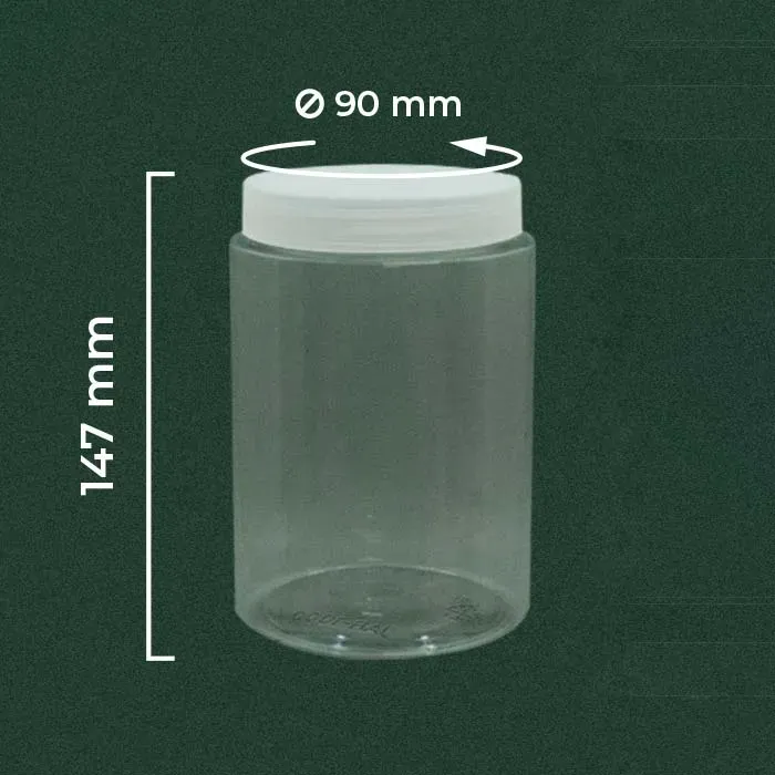 Plastic Jar 1000ml PET Heavy-Wall | Wingoh Albindo
