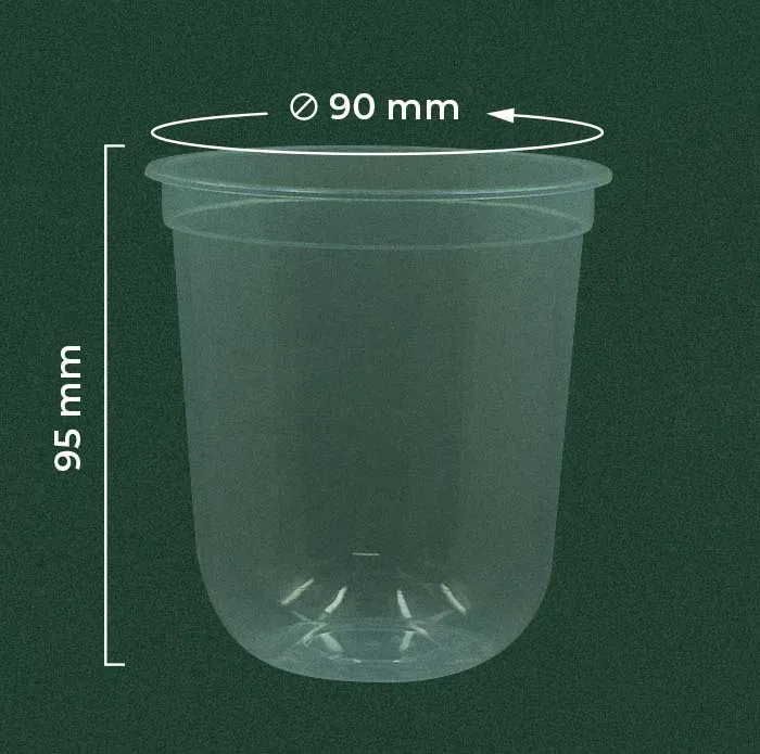 Natural U-Shape Cup 380ml PP | Wingoh Albindo