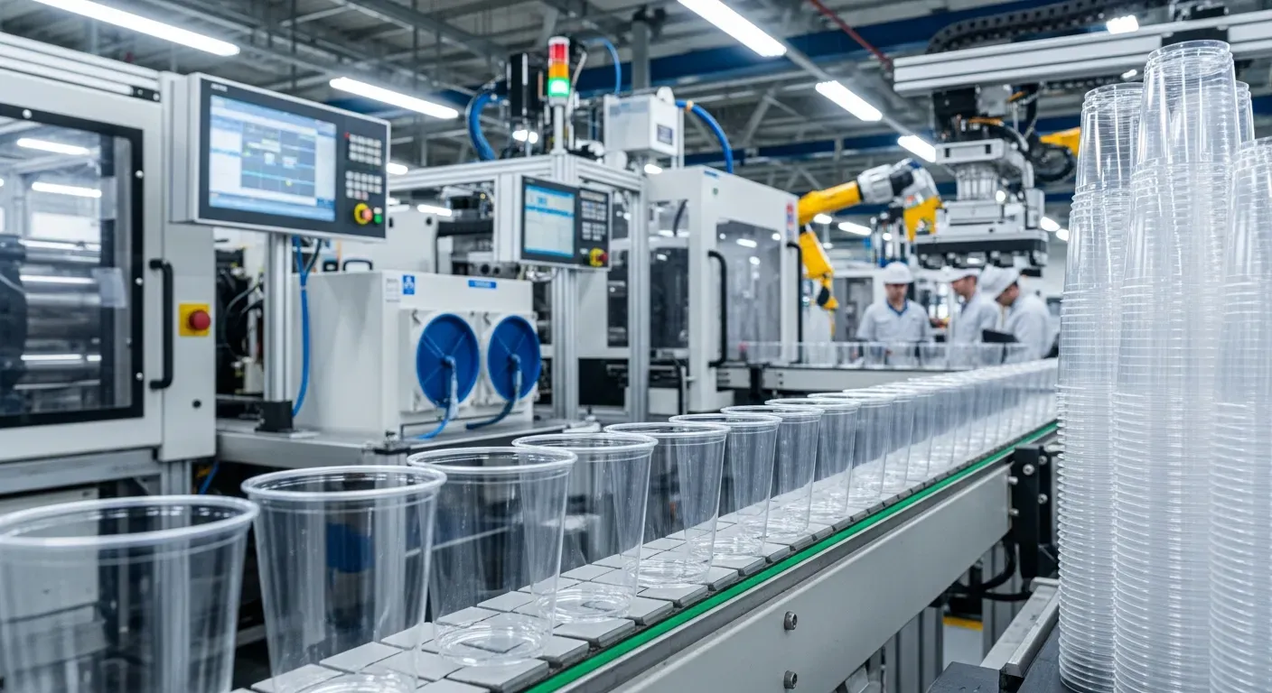 Plastic cup production optimization strategies — automation, multi-cavity molds, and factory waste management