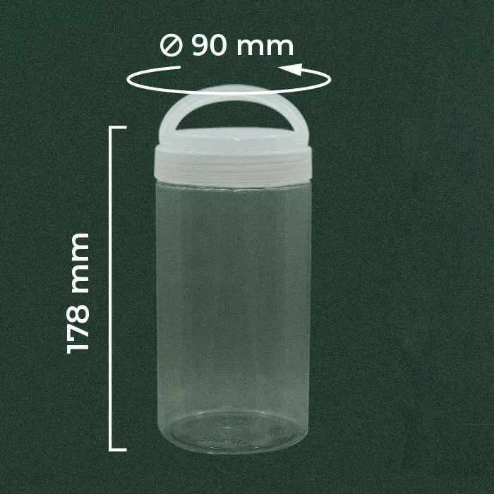 Toples Plastik 1L PET Tinggi Handle | Wingoh Albindo