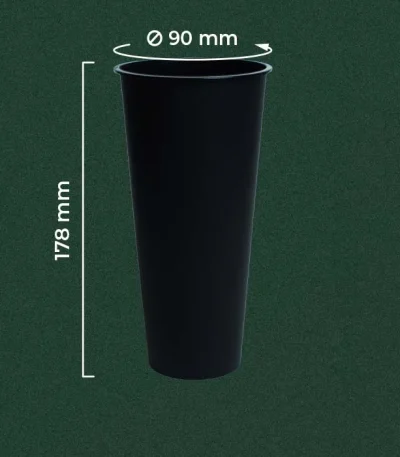 Gelas hitam 700ml doff super tebal dan kuat untuk kemasan minuman premium