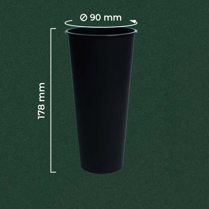 Gelas hitam 700ml doff super tebal dan kuat untuk kemasan minuman premium