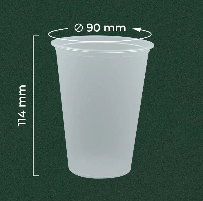 Gelas doff 400ml berbahan plastik PP tebal dengan finishing frosted yang elegan