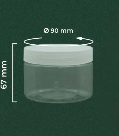 Jar kosmetik 300ml dari bahan plastik PET super tebal dan bening untuk lulur atau krim