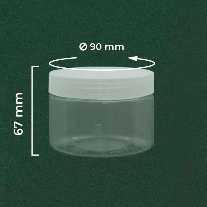 Jar kosmetik 300ml dari bahan plastik PET super tebal dan bening untuk lulur atau krim