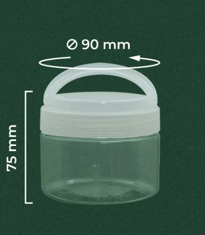 Toples bumbu 300ml bahan plastik PET tebal dengan handle dan tutup berwarna
