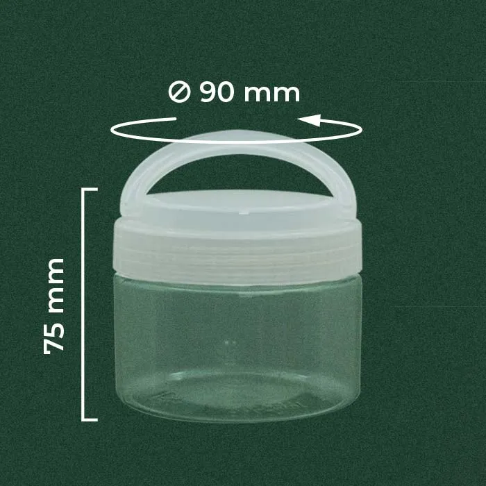 Toples bumbu 300ml bahan plastik PET tebal dengan handle dan tutup berwarna