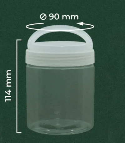 Toples madu 500ml dari bahan plastik PET super tebal dan bening dengan handle