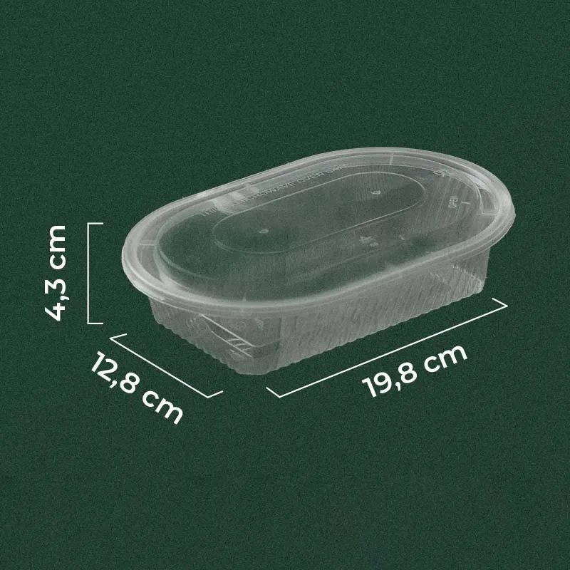 Rectangle Oval Transparent (600 ml)