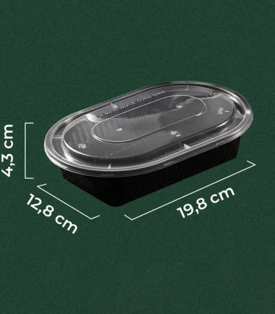 Rectangle Oval Black (600 ml)