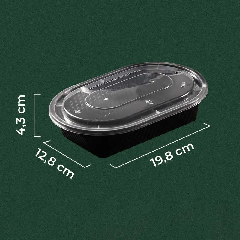 Rectangle Oval Black (600 ml)