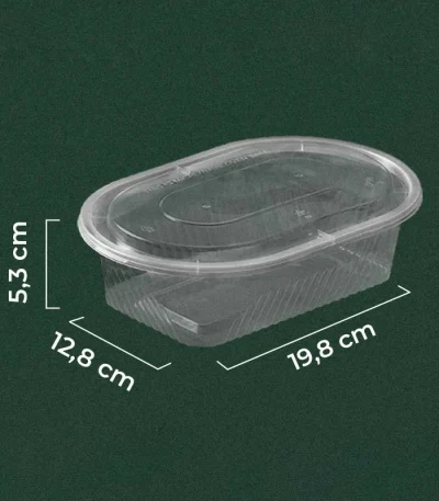 Rectangle Oval Transparent 750ml