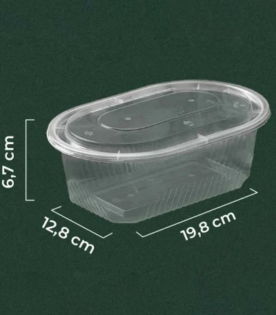 Rectangle Oval Transparent 1000ml