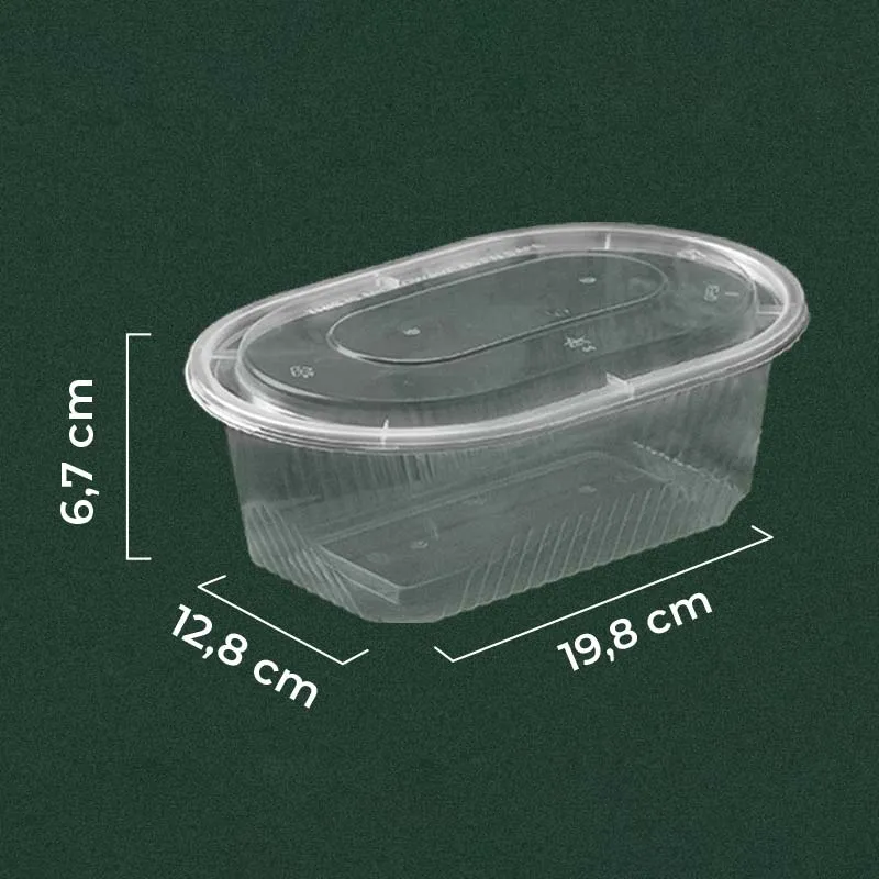 Rectangle Oval Transparent 1000ml