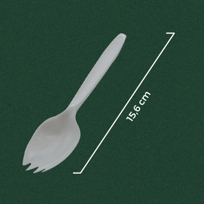 Sendok garpu plastik atau spork model Sm-5 yang praktis dan kuat dalam berbagai warna